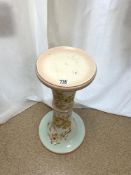 A PORCELAIN FLORAL DECORATED JARDINERE STAND 68 CMS.