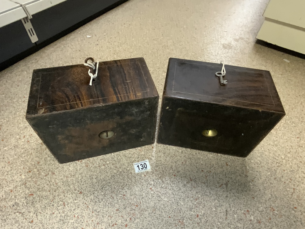 TWO VINTAGE METAL SAFE BOXES WITH ELECTRIC ALARMS. - Image 2 of 2