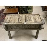 ANTIQUE INDIAN CARVED DOUGH BIN 114 X 58 CM