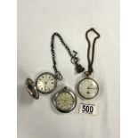 THREE EARLY POCKET WATCHES INCLUDES SILVER