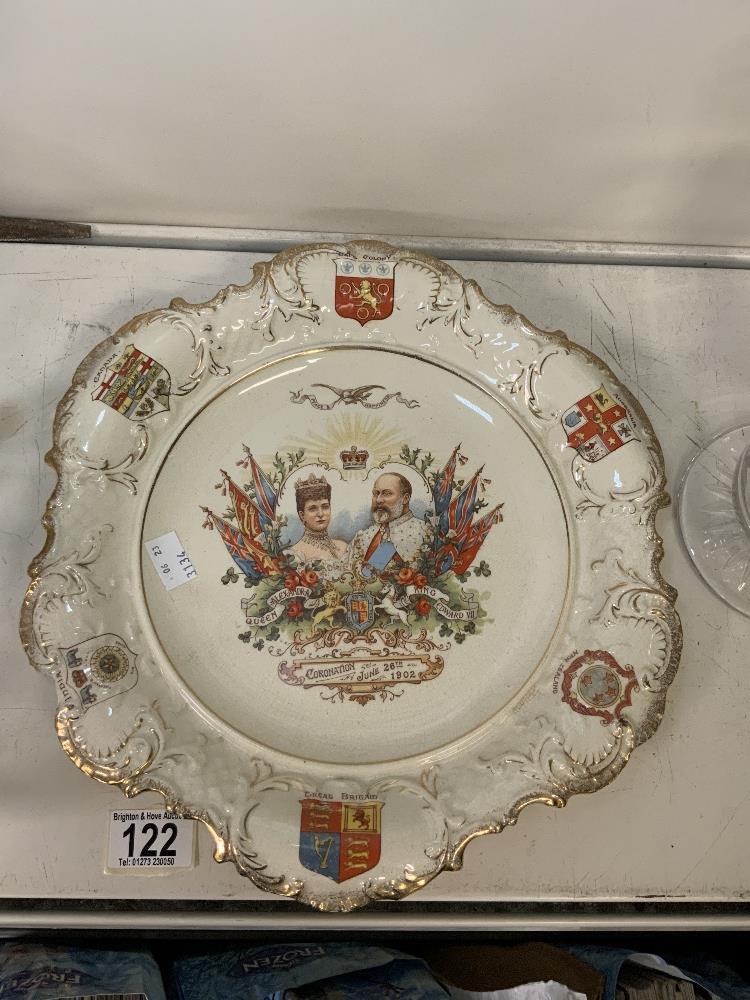 STAFFORDSHIRE COMMEMORATIVE PLATE - CORONATION JUNE 26th 1902, KING EDWARD VII AND QUEEN