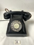 BLACK BAKELITE 332L TELEPHONE WITH UP TO DATE CONNECTION (WHITEHALL 1212)