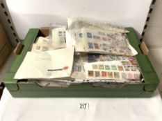 QUANTITY OF LOOSE WORLD STAMPS, INCLUDES USA, NEW ZEALAND, AND MORE.