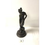 BRONZE EFFECT COMPOSITION FIGURE - FEMALE NUDE 35CM