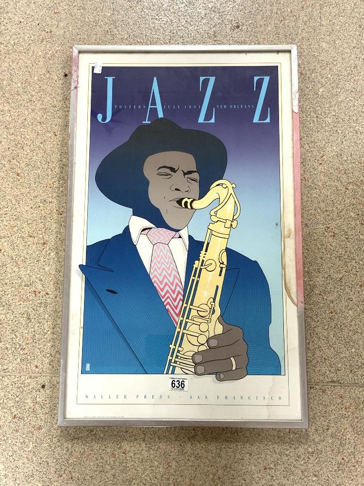 JAZZ POSTER JULY 1981 NEW ORLEANS - BY WALLER PRESS SAN FRANCISCO, 40X68 CMS.