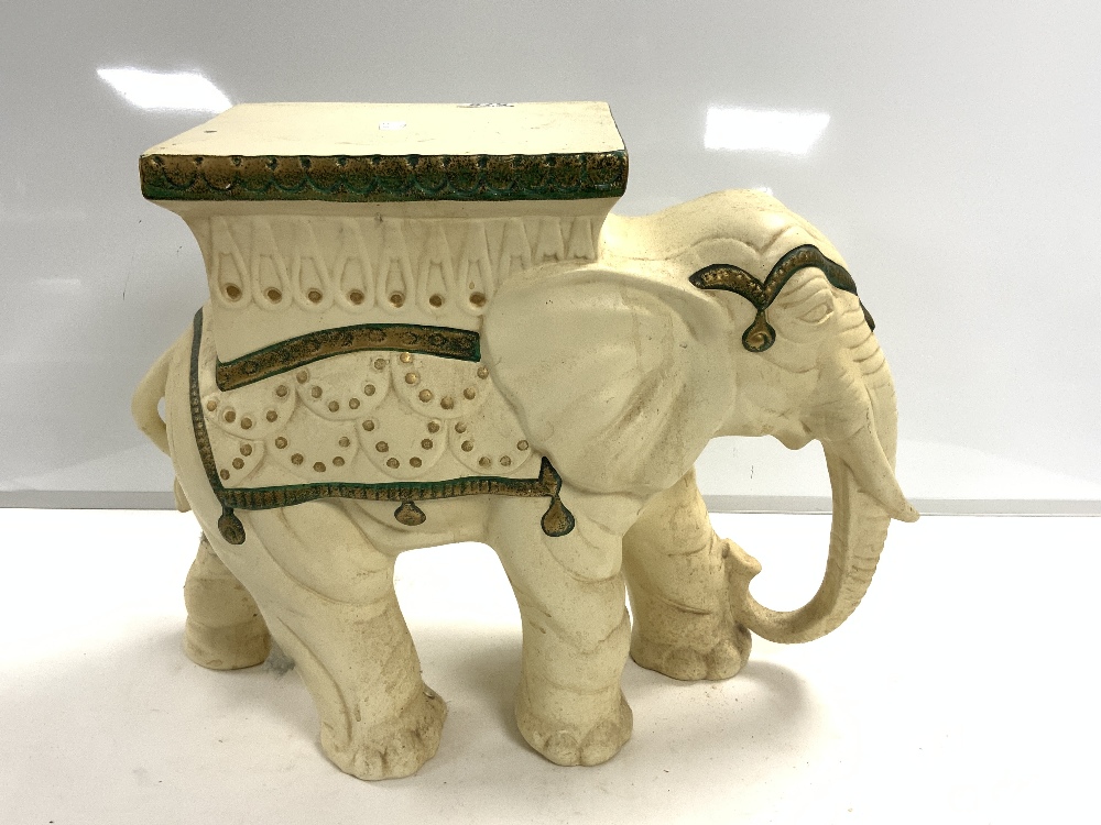 A 20 CENTURY CERAMIC ELEPHANT STOOL, 40 CMS. - Image 2 of 5