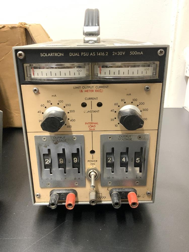 LEVELL TRANSISTOR A.C. MICROVOLTMETER TYPE TM3A, AND AVOMETER 8, AND A SOLARTRON DUAL PSU AS 1416. - Image 2 of 8