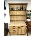 VICTORIAN PINE KITCHEN DRESSER 108 X 204 CM