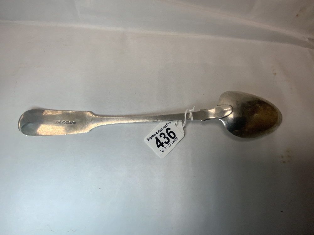 A GEORGE IV HALLMARKED SILVER FIDDLE PATTERN LONG HANDLED SERVING SPOON, EXETER, 1825, MAKER - Image 3 of 4