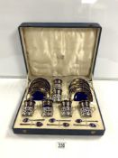 COALPORT CASED SET OF COFFEE CANS HALLMARKED SILVER BY GOLDSMITH & SILVERSMITHS DATED 1934