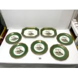 EIGHT WEDGEWOOD IMPERIAL PORCELAIN PHEASANT DECORATED PLATES.