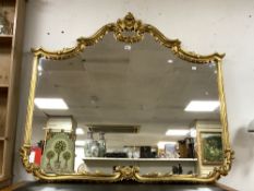 LARGE REPRODUCTION FRENCH STYLE GILDED WALL MIRROR 135 X 116 CM
