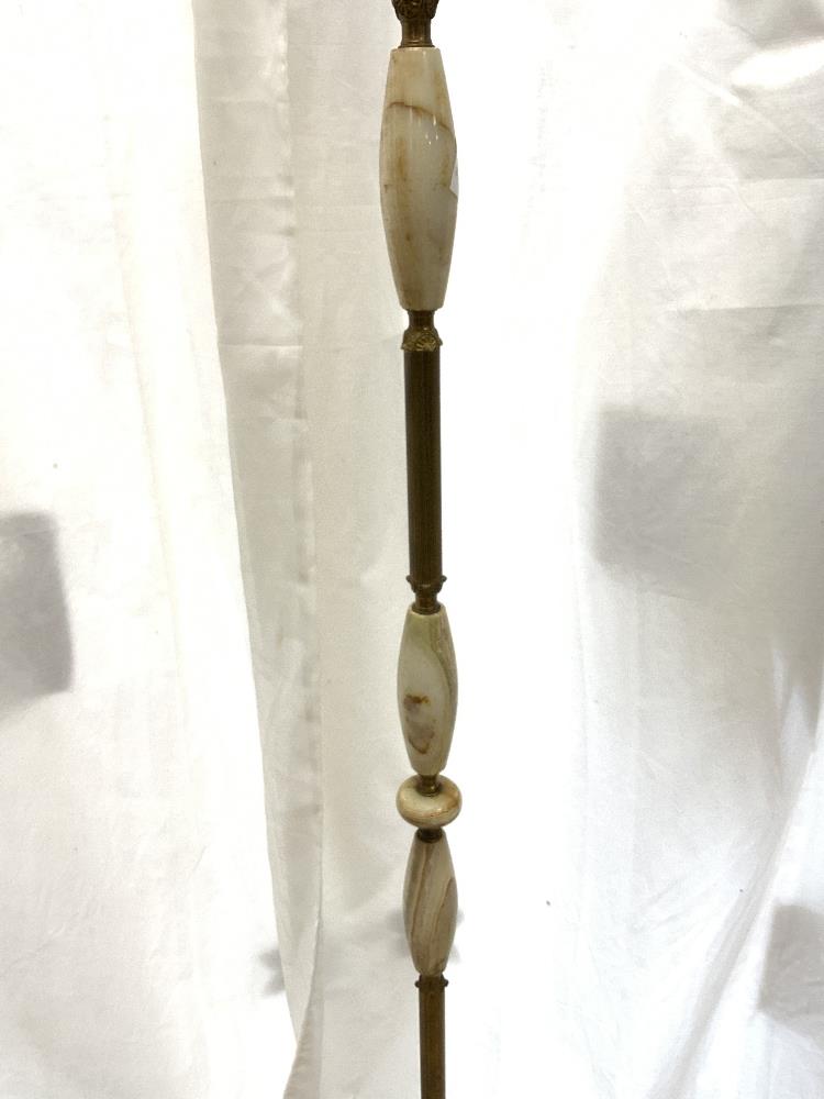 VINTAGE BRASS AND ONYX STAND LAMP WITH SHADE 160 CM - Image 3 of 5