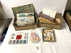 BROOKE BOND TEA CARD ALBUMS, LOOSE CARDS AND QUANTITY OF LOOSE STAMPS.