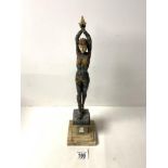 ART DECO STYLE FIGURE OF A DANCER, 42 CMS.