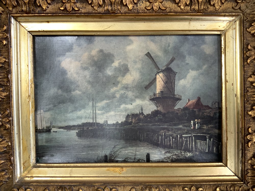 HEAVY GILDED DECORTIVE FRAMED PRINT OF A WINDMILL 45 X 54CM - Image 2 of 3