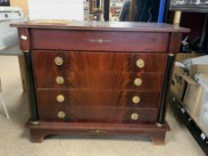 FRENCH EMPIRE STYLE MAHOGANY COMODE CHEST OF 4 DRAWERS, 94X46X76 CMS.