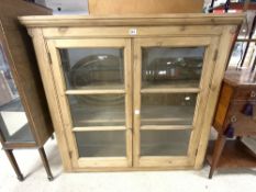 VICTORIAN PINE DISPLAY CABINET 127 X 120CM