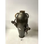 CHINESE BRONZED VASE WITH CHERUBS 38CM