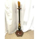 LARGE WOODEN CARVED PAINTED CANDLESTICK 86CM