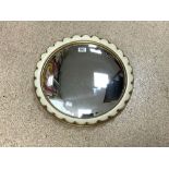 VINTAGE ROUND CONVEX MIRROR 46CM DIAMETER