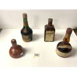 FOUR BOTTLES OF VINTAGE ALCOHOL COINTREAU, LE GRAND MARNIER, BENEDICTINE AND SAKE
