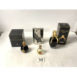 SMALL FRENCH GLASS SCENT BOTTLE, PERFUME - ARPEGE LANVIN, LADY GAGA AND THIERRY MUGLER.