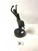 ART DECO STYLE FIGURE OF A DANCING LADY- AFTER CHIPARUS; 23 CMS.