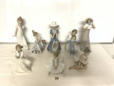 SEVEN NAO AND ONE LLADRO FIGURINE