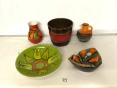VINTAGE POOLE POTTERY WITH WEST GERMAN POTTERY AND MORE