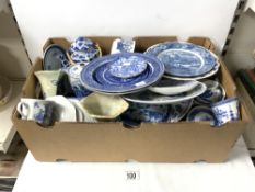 A QUANTITY MIXED BLUE AND WHITE PORCELAIN.