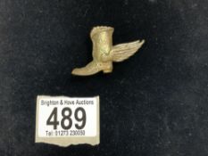RAF LATE ARRIVALS WINGED BOOT BADGE ( FLYING BOOT ) ISSUED TO THOSE SHOT DOWN WHO WALKED HOME