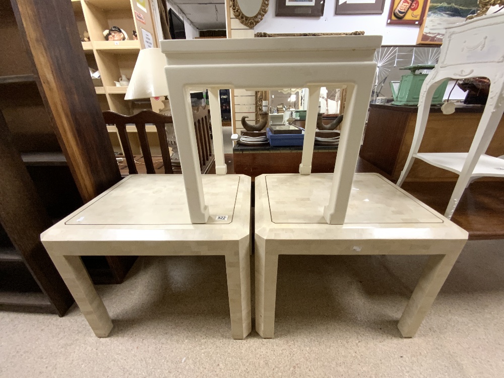 PAIR OF HANDMADE STONE SQUARE SIDE TABLES BY MAITLAND AND SMITH 68CM WITH A SINGLE CHINESE - Image 2 of 5