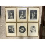 SET OF SIX ENGRAVINGS BY S.W.REYNOLDS FRAMED AND GLAZED 40 X 30CM