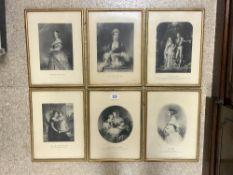 SET OF SIX ENGRAVINGS BY S.W.REYNOLDS FRAMED AND GLAZED 40 X 30CM