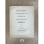 ETON COLLEGE - FOUR COLOURED REPRODUCTION PRINTS, EXTERIOR VIEWS, ORIGINALY PUBLISHED BY ACKERMAN IN