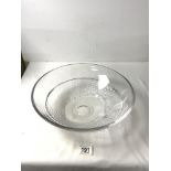 EDINBURGH CRYSTAL GLASS - THE EDGE - FRUIT BOWL, 33 CMS DIAMETER.