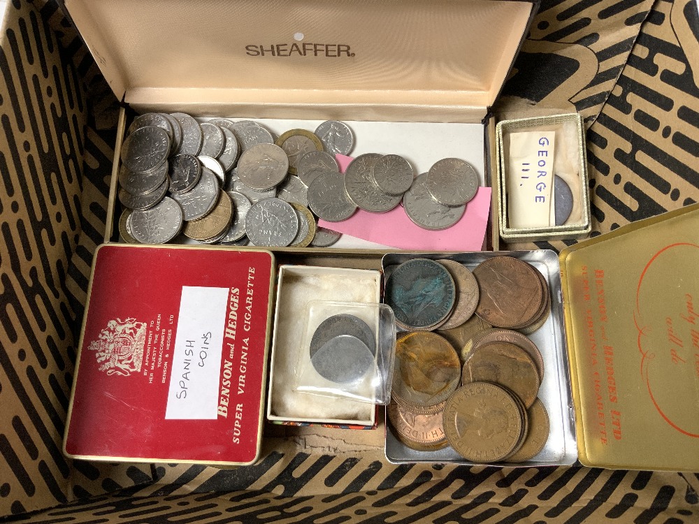 LARGE QUANTITY OF USED COINAGE FOREIGN AND BRITISH SOME SILVER CONTENT - Image 2 of 6
