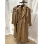 A FULL-LENGTH BEIGE AQUASCUTUM WOOL/NYLON COAT SIZE 16 WITH A FULL-LENGTH BEIGE WOOL/NYLON COAT BY