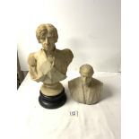 PARIAN WARE BUST OF NELSON 30 CMS AND PARIAN BUST OF GENT; SIGNED R MULLINS ON REVERSE.