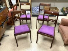 SET OF FOUR REGENCY STYLE DINING CHAIRS.