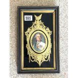 GILDED PRINT OF RETRATO DE LUIS XVI FRAMED AND GLAZED 20 X 35CM