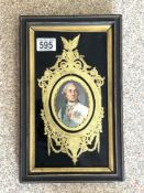 GILDED PRINT OF RETRATO DE LUIS XVI FRAMED AND GLAZED 20 X 35CM