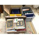 LARGE QUANTITY OF FIRST COVERS WITH A FEW STAMP ALBUMS AND COMMEMORATIVE COINS