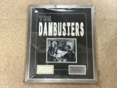 THE DAMBUSTERS FRAMED DISPLAY - WITH THE SIGNATURES OF MICHAEL REDGRAVE AND RICHARD TODD, 54X62