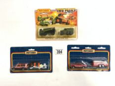 THREE VINTAGE BOXED MATBOX DIE-CAST TOYS TWO PACKS 1975 AND TWO 1987
