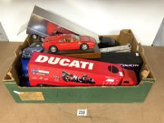 DUCATI TRANSPORT LORRY, SHELL TANKER, AND TOY MODEL SUPER CARS ETC.