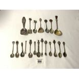 COLLECTION OF HALLMARKED AND WHITE METAL DECORATIVE SPOONS