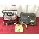 VINTAGE BELL IDEAL PIANO ACCORDIAN IN CASE.