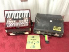 VINTAGE BELL IDEAL PIANO ACCORDIAN IN CASE.